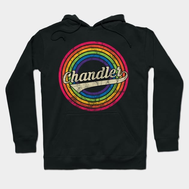 Chandler  - Retro Rainbow Faded-Style Hoodie by MaydenArt